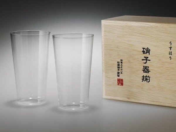 画像1: 【納期：1〜6か月程度】松徳硝子　 ガラス うすはり タンブラーM木箱2P [ B0087D0XMM / 1120250526001 / 10002262 ] (1)