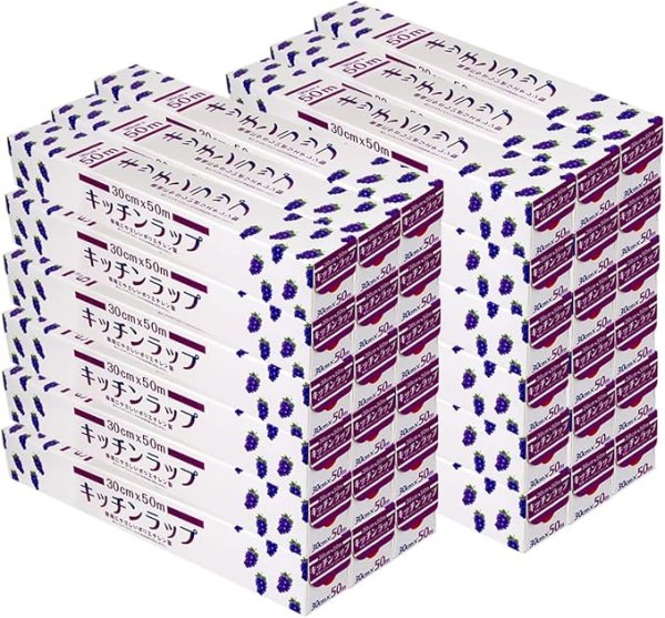 画像1: 【ケース販売】大和物産 食品用 キッチン ラップ 30cm×50m 30個セット [ B0B6DV64TY / 1120250710009 / ] (1)