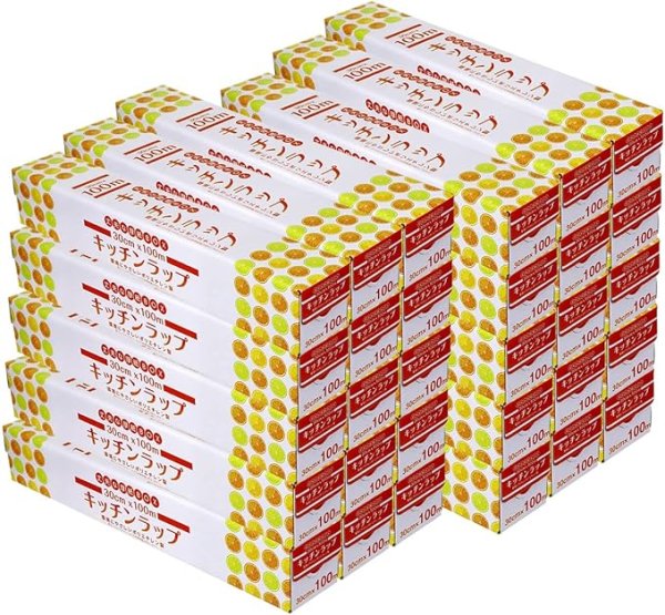 画像1: 【ケース販売】大和物産 食品用 キッチン ラップ 30cm×100m 30個セット [ B0B6DY9VNN / 1120250710010 / ] (1)