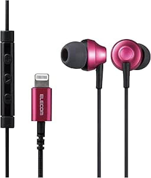 画像1: ☆エレコム ステレオイヤホン カナル型 Lightning ライトニング マイク付 Fast Music LFS12C φ10.0mm 高耐久ケーブル ピンク EHP-LFS12CMPN 1.2m [ B08DXKYR43 / 4549550170055 / ] (1)
