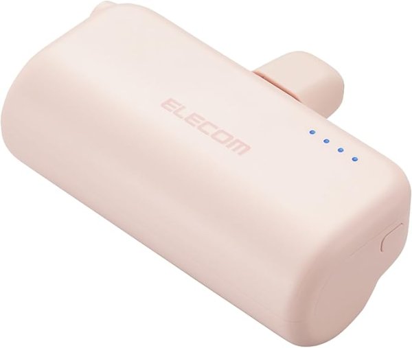 画像1: ☆エレコム モバイルバッテリー 15W 5000mAh Type-C 直挿し 小型 軽量 ケーブル要らず、挿すだけ充電 Type-Cケーブル付属 【iPhone 15/ Pixel 7a / iPad 第10世代 など対応】 ピンク DE-C43L-5000PN [ B0CRHB1CLS / 4549550300544 / ] (1)