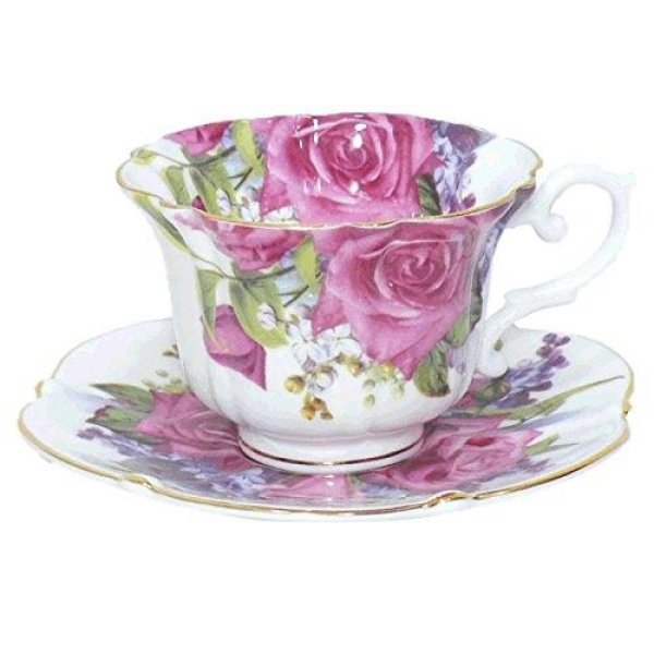 画像1: ロイヤルアーデン カップ&ソーサー ボーンチャイナ 240ml バラ柄 パープル 37099 [ B004GCDPP0 / 4560136878448 / 37099 ] (1)