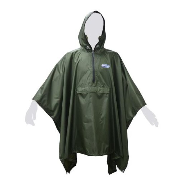 画像1: OUTDOOR PRODUCTS 防水 レインポンチョ バーサタイル 1着5役 フリーサイズ(145-185cm) カーキ [ B0B4N776JB / 4560497095898 / 22074 ] (1)