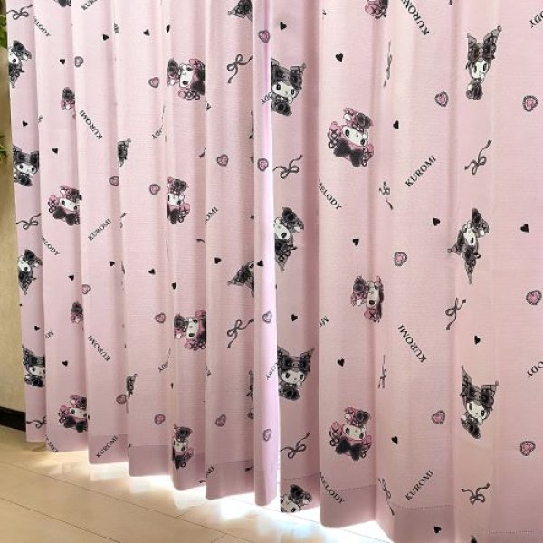 画像1: サンリオ(SANRIO) クロミ マイメロディ 真夜中のメロクロ 2級 遮光遮熱カーテン 幅100×135cm丈 2枚セット SB-617-S [ B09VT1QMVJ / 4570079228033 / SB-617-S ] (1)