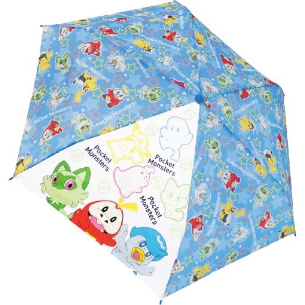 画像1: ジェイズプランニング(J's Planning) ポケットモンスター スカイブルー 折り畳み傘 親骨53cm [ B0DC693X62 / 4570171330009 / 90440 ] (1)