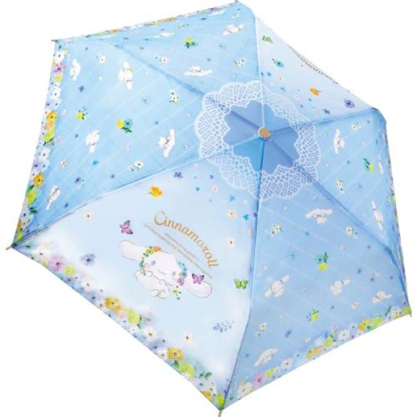画像1: ジェイズプランニング 53cm 折畳傘シナモロールフラワーレース 90476 [ B0DWXDN86F / 4570171353626 / 90476 ] (1)