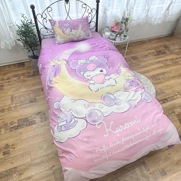 画像1: サンリオ(SANRIO) クロミ 布団カバー3点セット シングル かわいい キャラクター 掛け布団カバー 枕カバー ボックスシーツ 丸洗いOK おしゃれ ベッドカバー SB-681-S [ B0DY1XBGBS / 4571687898120 / SB-681-S ] (1)