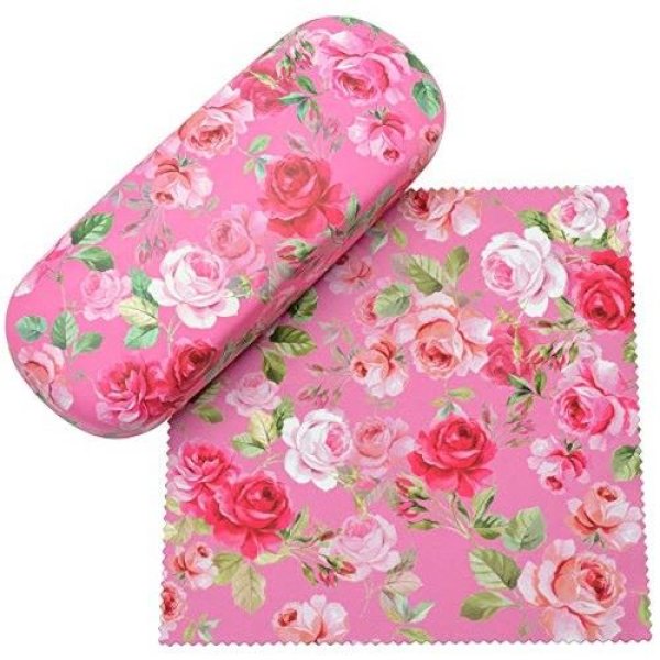 画像1: [ロイヤルアーデン] メガネケース&クロスセット パシフィックGLD カラフルローズ×ピンク 16.5×4×6cm [ B084GZS39J / 4580135303215 / 73568 ] (1)