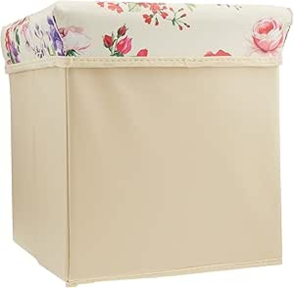 画像1: ☆ロイヤルアーデン 花柄 PVC収納スツール スクエアタイプ D・78401 W30×D30×H32cm [ B07YLN9F33 / 4580135303444 / ] (1)