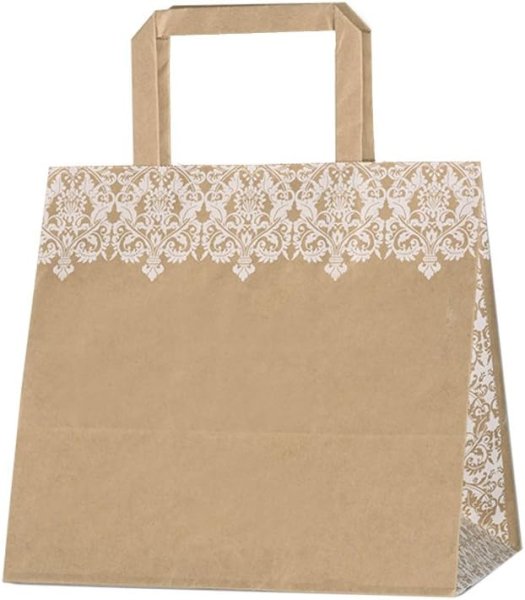 画像1: シモジマ ヘイコー 手提 紙袋 フラットチャームバッグ 220-1 ホワイト 22x15x21cm 50枚 003277303 [ B0192KTBYO / 4901755351538 / 3277303 ] (1)