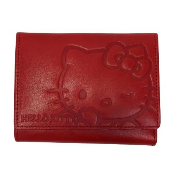 画像1: Ｙｕｂｉ ハローキティ 二つ折り財布 本革 財布 レディース 二つ折り財布 かわいい 小さい財布 9H76-00-002 [ B0BCVNDHK3 / 4938470810415 / 9H76 ] (1)