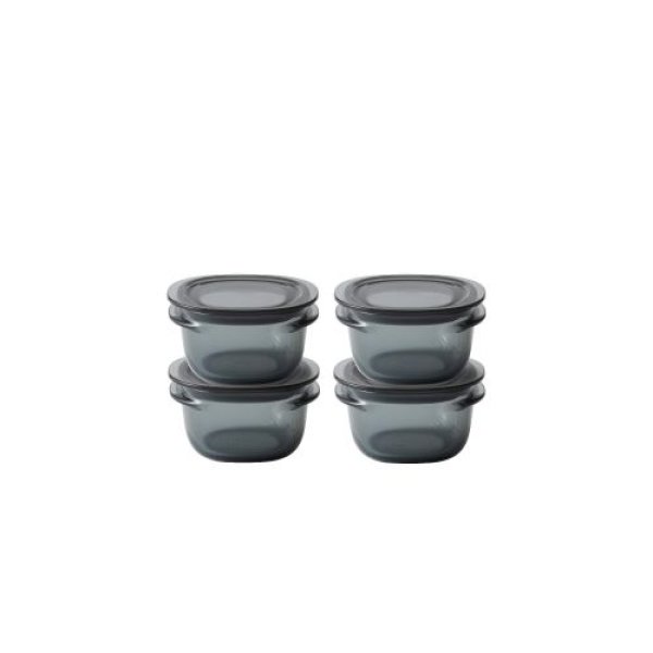 画像1: ライクイット (like-it) キッチン収納 プラスチック 密閉 保存容器 Sサイズ4個組 グレー FC-030 冷凍保存可 食器洗い乾燥機可 TPX容器 電子レンジOK 超軽量 [ B086PTT5NK / 4941860125860 / FC-030 ] (1)