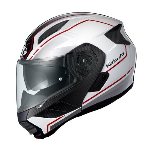 画像1: オージーケーカブト(OGK KABUTO)バイクヘルメット システム RYUKI BEAM(ビーム) ホワイトレッド サイズ:L(59〜60cm) [ B0CBPJXGJW / 4966094615581 / ] (1)