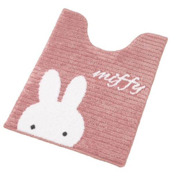 画像1: センコー ミッフィー トイレ用品 プリーマミッフィー トイレマット ロング丈 約80×60cm ピンク キャラ アニマル 72658 [ B0D9ZF1P2Z / 4973422726581 / 72658 ] (1)