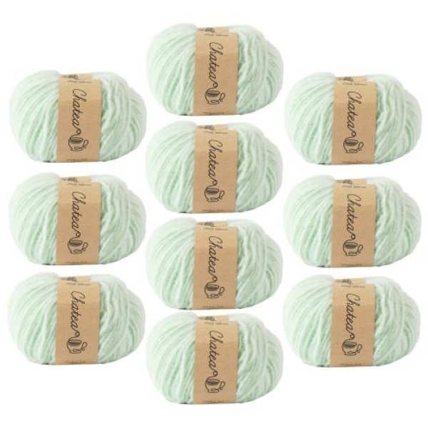 画像1: 原ウール Knitworm 毛糸 10玉セット チャティふんわりヤーン 並太 30g(約84m) ポリエステル100% 3.マスカット [ B0C37BFGR6 / 4981769205324 / 10506uv20766lightgreen ] (1)