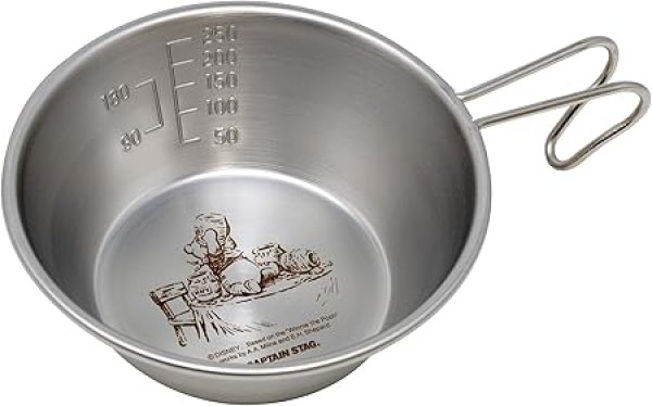 画像1: キャプテンスタッグ(CAPTAIN STAG) ディズニー シェラカップ ステンレス シェラカップ 320ml ステンレス製 日本製 燕三条産 くまのプーさん/ごちそう MA-2327 [ B0B8G2KMSC / 4986448423273 / MA-2327 ] (1)