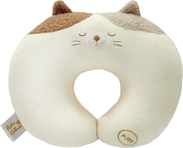 画像1: ほんやら堂 ネックぶるぶるる ねこ RLK38547 クッション デスクワーク ネックピロー [ B09CLT58KH / 4991936385476 / RLK38547 ] (1)