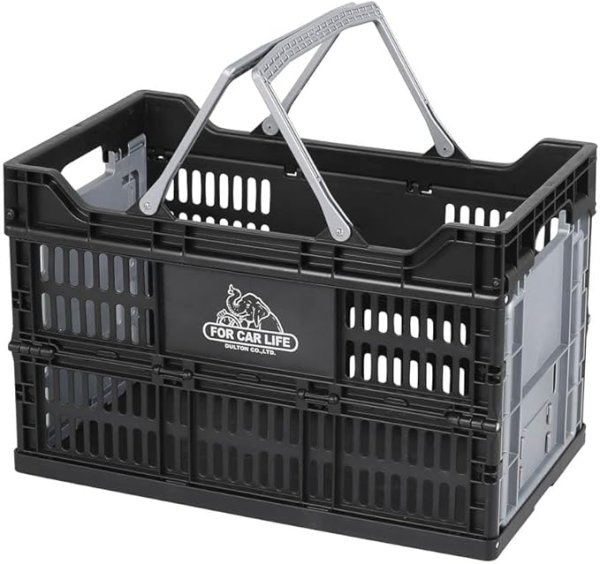 画像1: ダルトン(Dulton) フォールディング ショッピング バスケット 30L ブラック/シルバー FOR CAR LIFE V22-0505BK/SV [ B0CVBFN8N8 / 4997337092883 / V22-0505BK/SV ] (1)