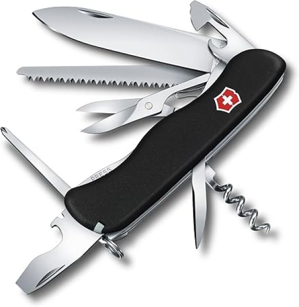 画像1: 《納期未定》VICTORINOX(ビクトリノックス) アウトライダーナイフ ブラック アウトドア 釣り スイス・アーミーナイフ 多機能 キャンプ のこぎり付き 14機能を搭載したスイス製マルチツール十徳ナイフ【国内正規品】 0.8513.3 [ B06XD2PXML / 7611160058454 / 8513.3 ] (1)